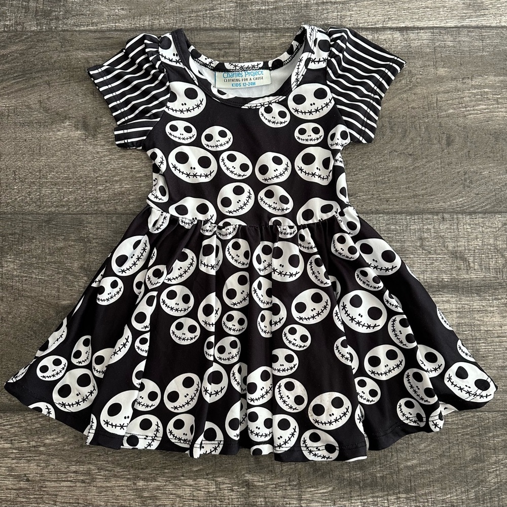Charlie’s Project Jack Skeleton Twirl Dress. Size 12-24 Month.